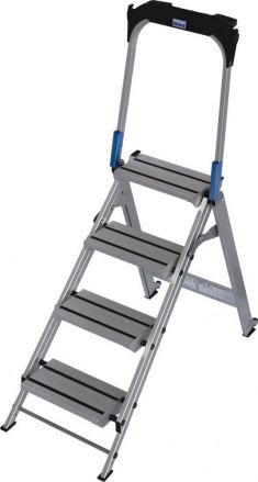 Schodki aluminiowe składane Krause 4 st. (wys. rob. 2,90m) z pałąkiem