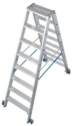 Drabina Krause Stabilo 2 x 8 st. (wys. rob. 3,40m) z rolkami