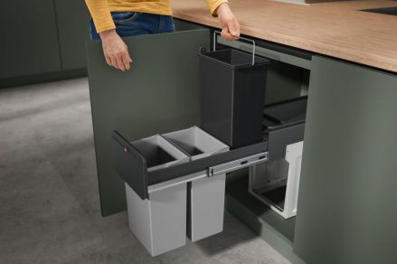 Kosz na śmieci, odpady, do kuchni HAILO EcoLine design trio - 3x10L