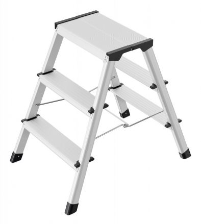Schodki składane dwustronne aluminiowe HAILO D60 StandardLine 2x3 st (wys. rob. 2,60m)