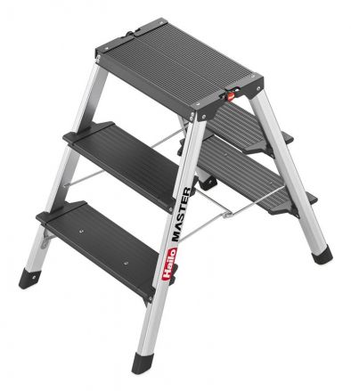 Drabina aluminiowa dwustronna HAILO Master D70 2x3 stopnie (wys. rob.2,60m)