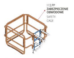 Zabezpieczenie obwodowe do drabin do obsługi pojazdów Faraone