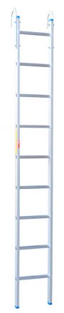 Drabina Drabex typ 2100 1x9 szczebli (wys. rob. 3,27m) z hakami
