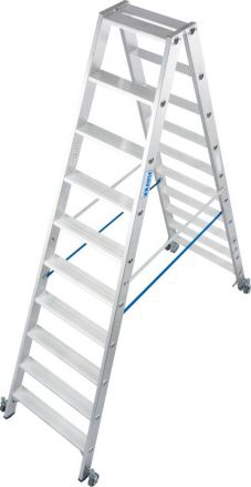 Drabina Krause Stabilo 2 x 10 st. (wys. rob. 3,90m) z rolkami