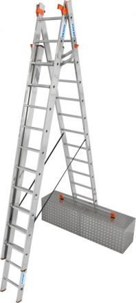 Drabina Krause Tribilo 3x12 szczebli z funkcją na schody (wys. rob. 9,30m)