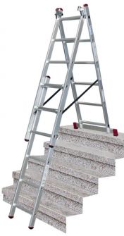 Drabina Krause Corda TR 3x6 z funkcją ust. na schodach (wys. rob. 4,70m)